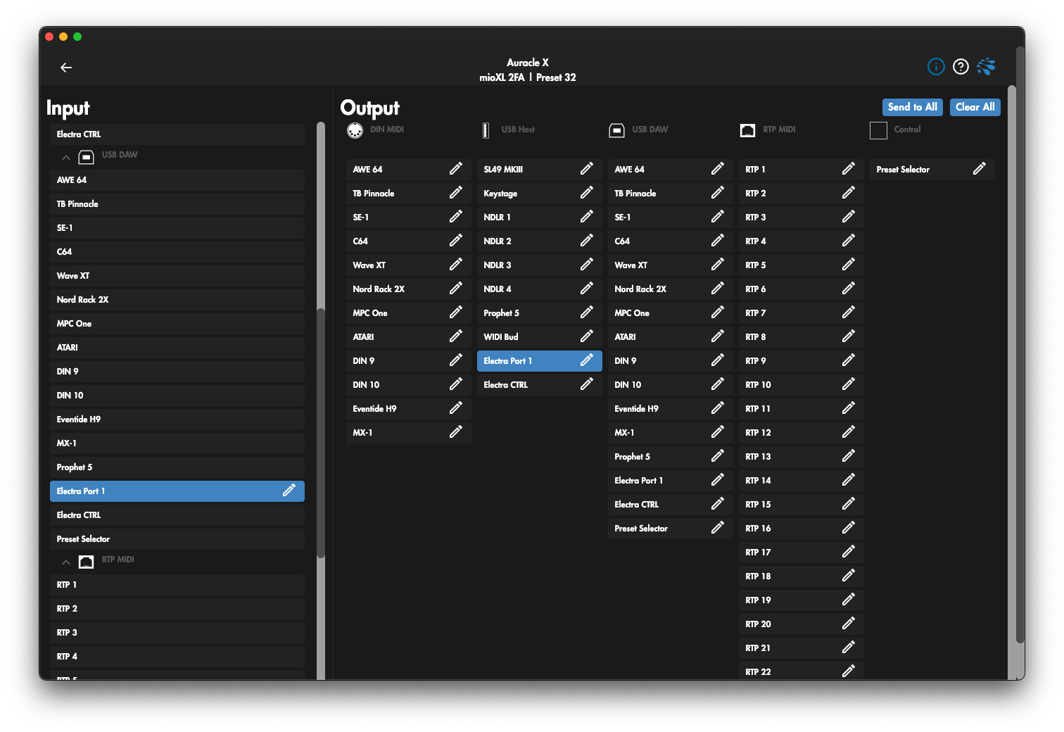 DAW to USB Host Port 1