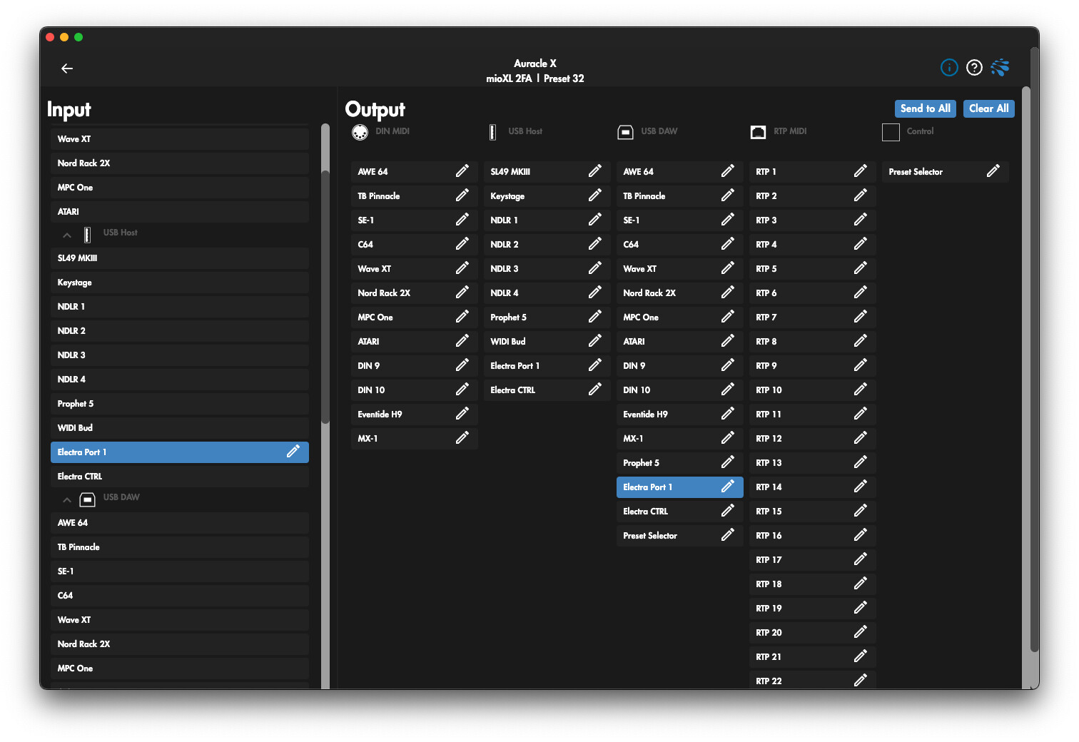 USB Host to DAW PORT 1
