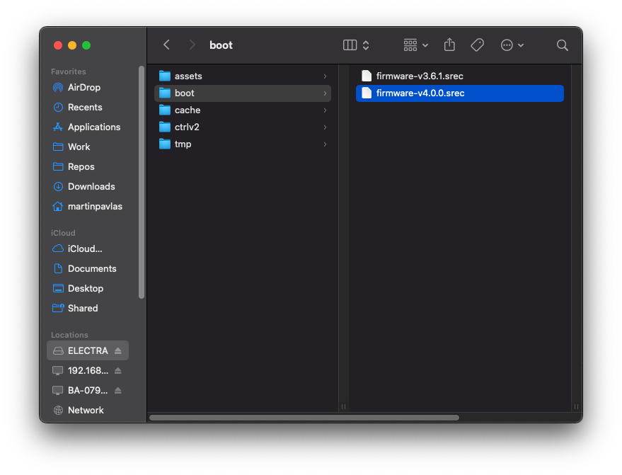 Electra One update copied
