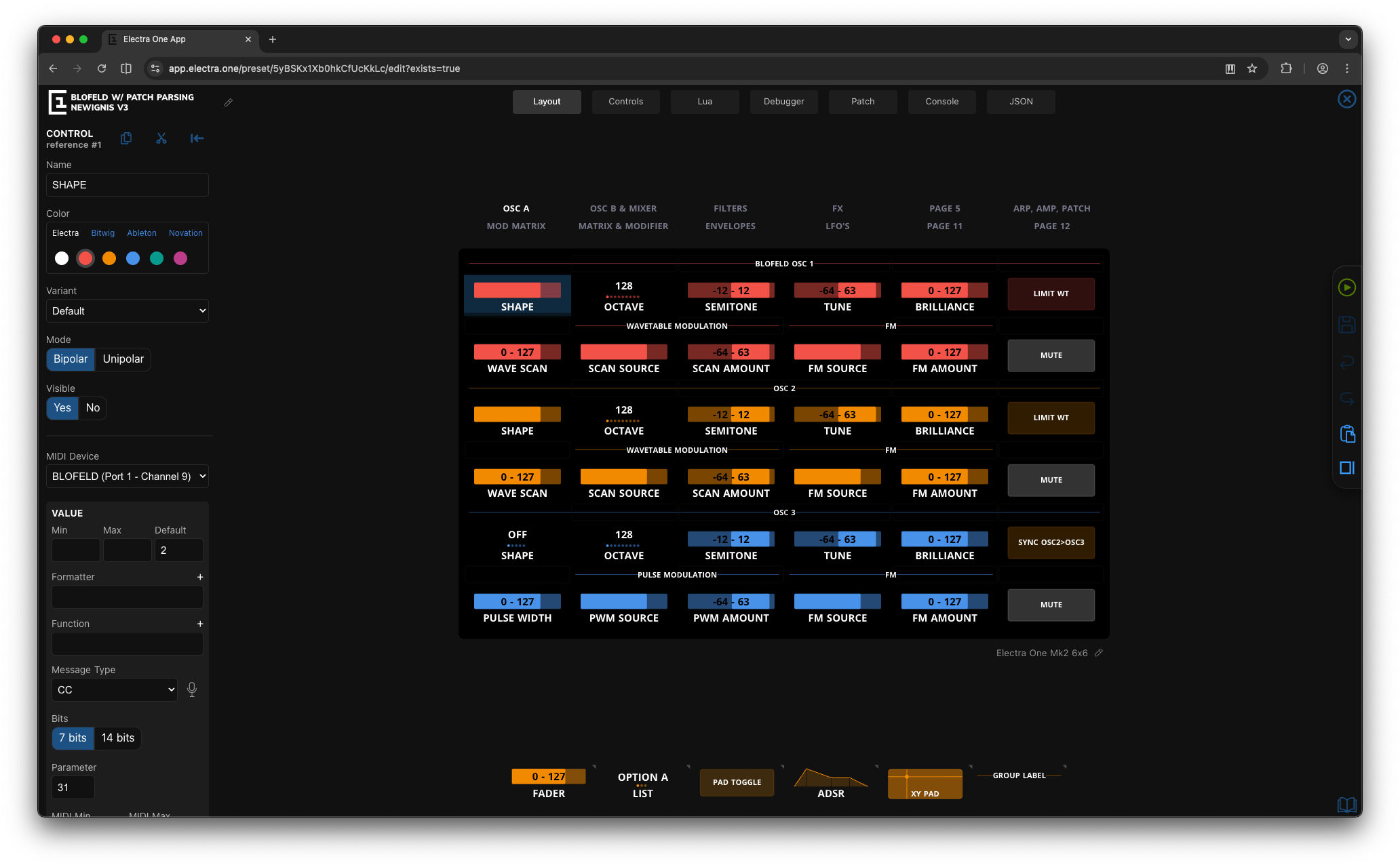 Control detail in sidebar