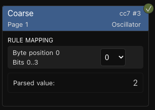 Patch Editor mapped value detail