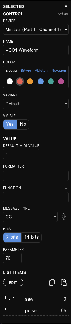 List attributes