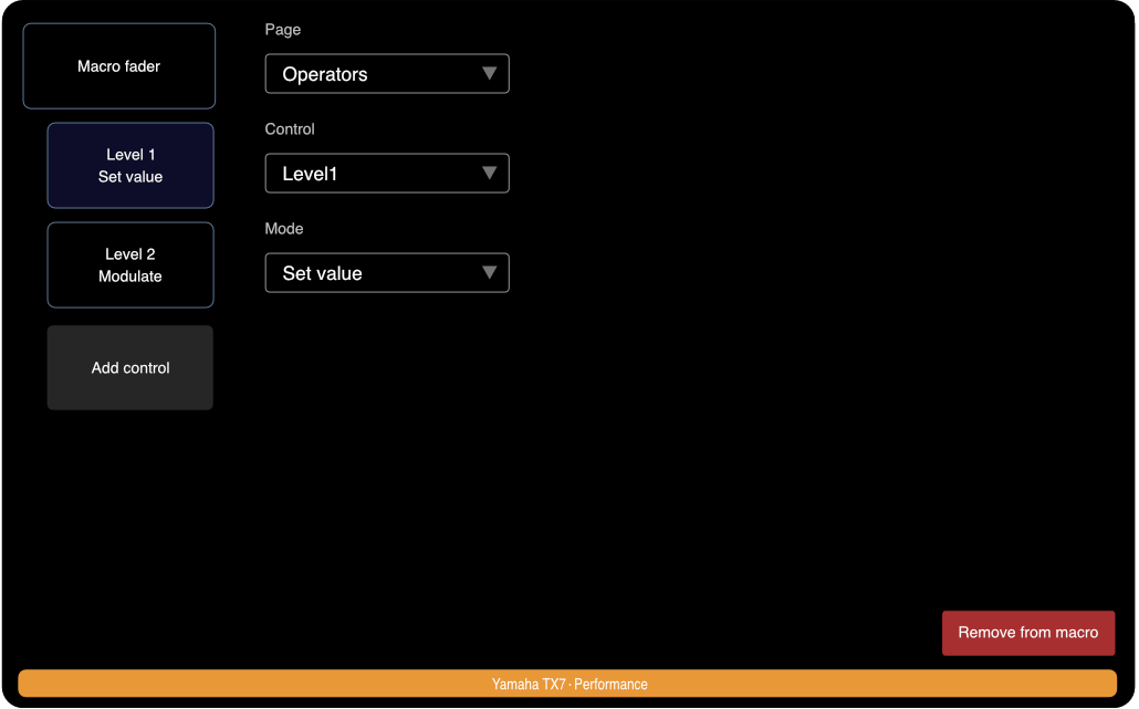 Edit macro control set