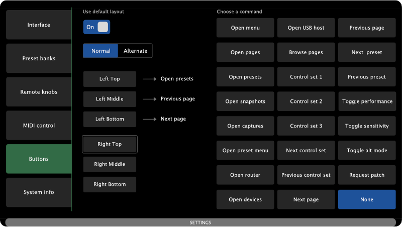 Button mappings