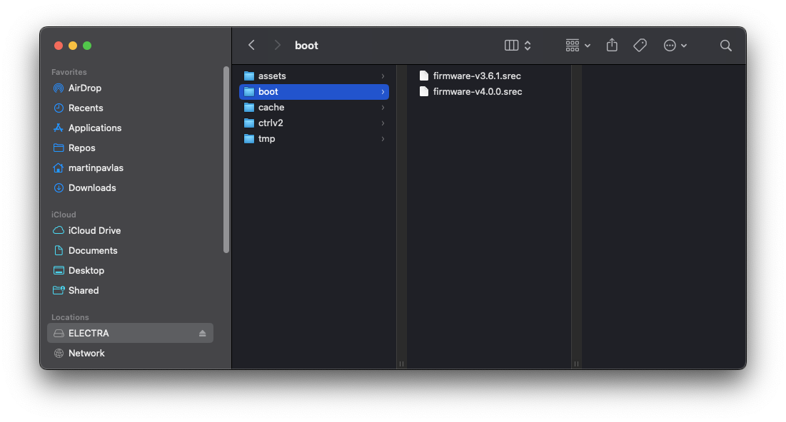 Electra One update copied